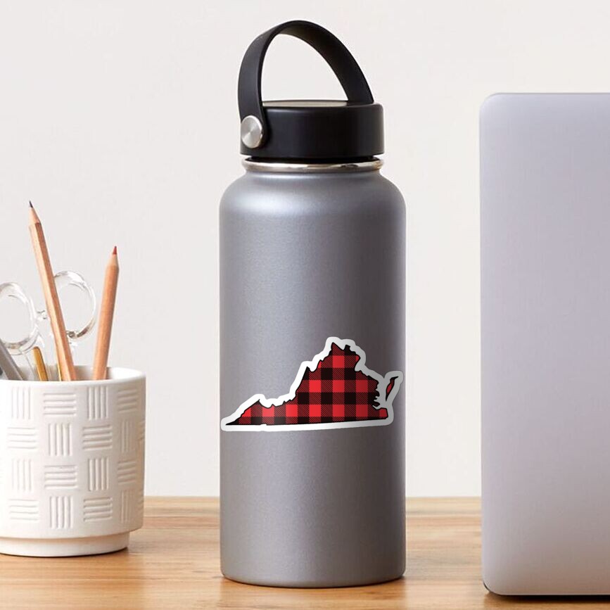 Virginia in Buffalo Plaid Sticker