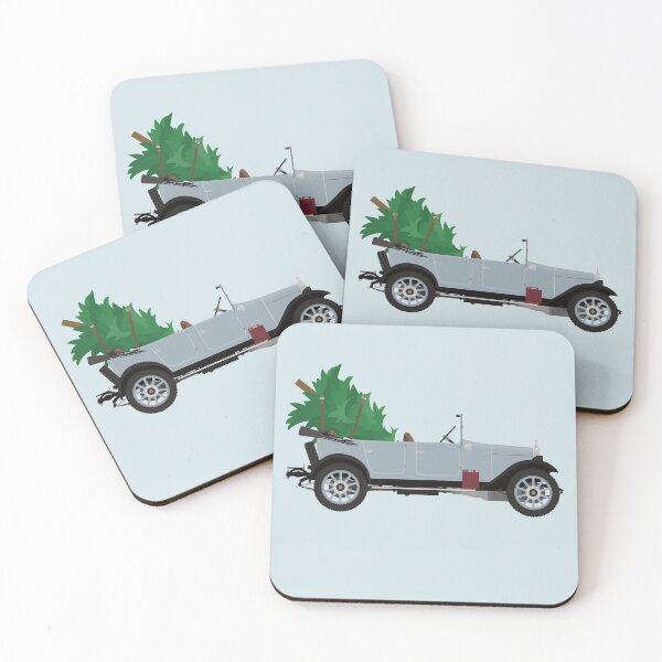 Item preview, Christmas Austin 12/4 Tourer 'Clifton' with roof down (Grey Blue) with tree in the back designed and sold by JHMimaging.