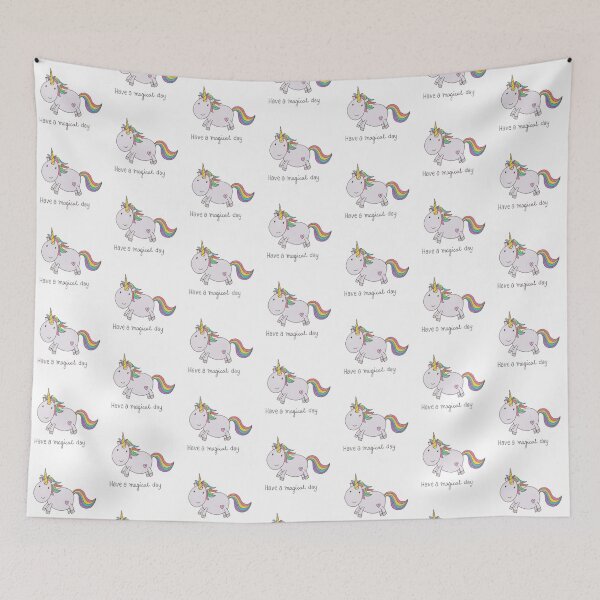 Artikelvorschau, Have a Magical ( Rainbow Unicorn) Day - White Background entworfen und verkauft von LouiseFranksArt.