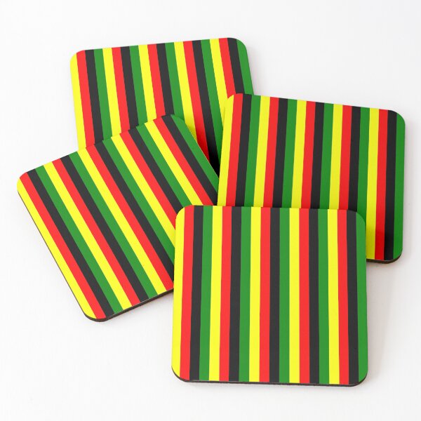 Item preview, Rasta Colors Red Green Gold  Bright Colored Striped Pattern designed and sold by RastaColors.