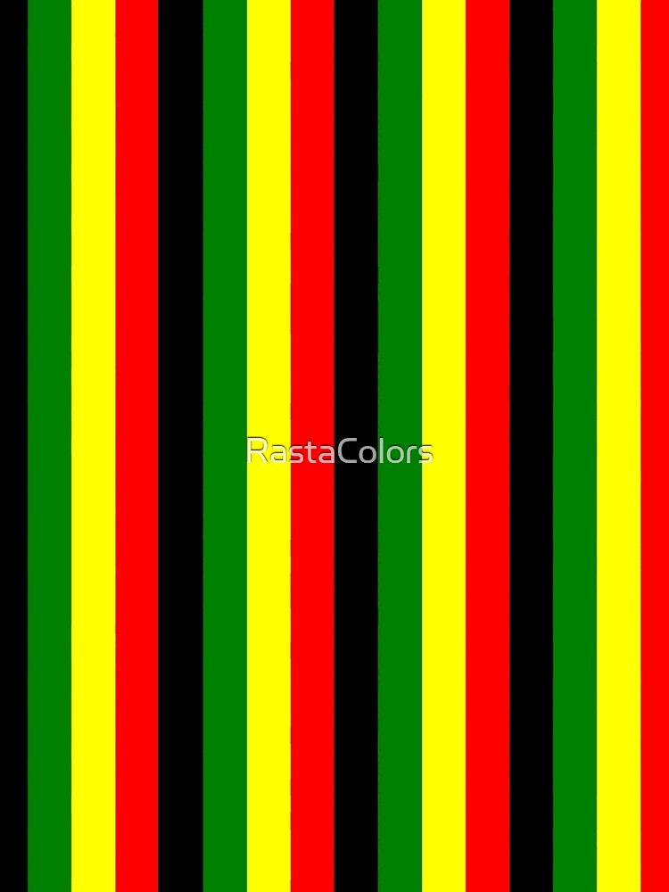 Rasta Colors Red Green Gold Bright Colored Striped Pattern Black Flag (Band) A-Line Dress