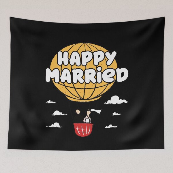 Item preview, Happy Married Hot Air Balloon Love Ride designed and sold by MooonTees.
