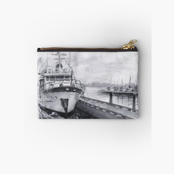 Item preview, Boat Watercolor Waterfront Marina Sailing Boating designed and sold by Olga Shvartsur.