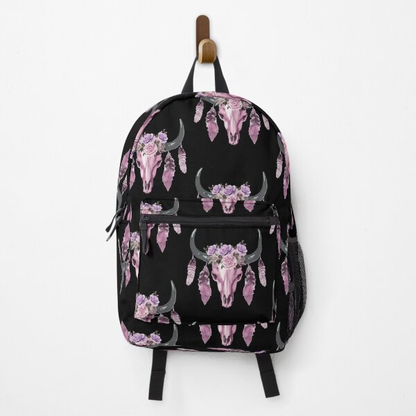 Item preview, Pink Cow Skull and Crown leaves and butterflies designed and sold by Collagedream.