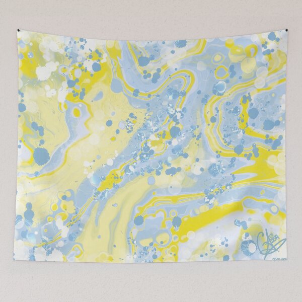 Item preview, Sunshine, digital fluid pour with cells designed and sold by MayGreenAbgrall.
