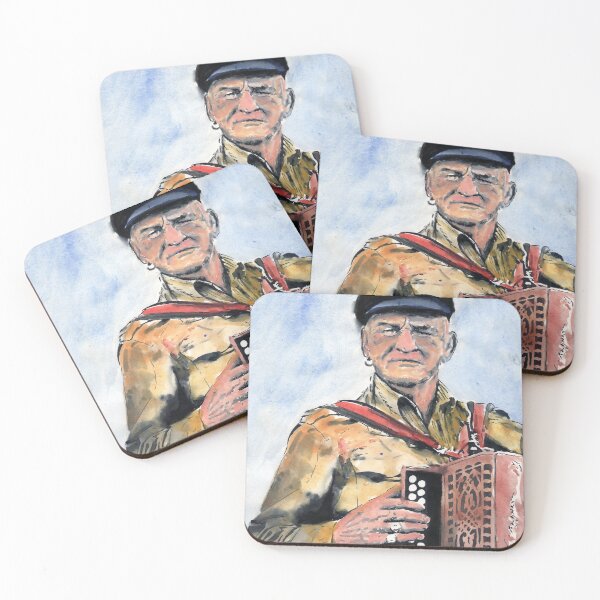 Patsy Dan Rodgers King of Tory Island | Accordion | Buy Irish Art Coasters (Set of 4)