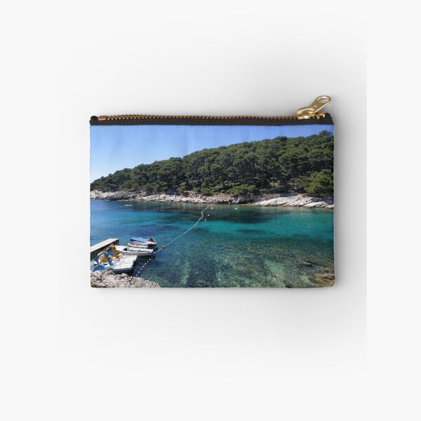 Item preview, Croatia mali losinj turquoise harbor beach with rocks designed and sold by KittyLook.