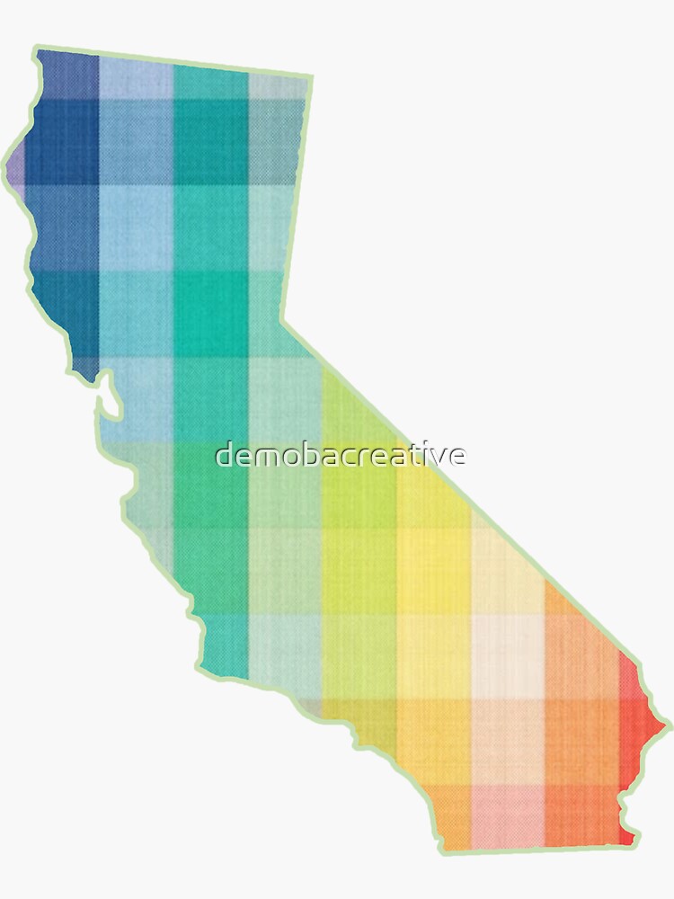 California in Rainbow Plaid by demobacreative