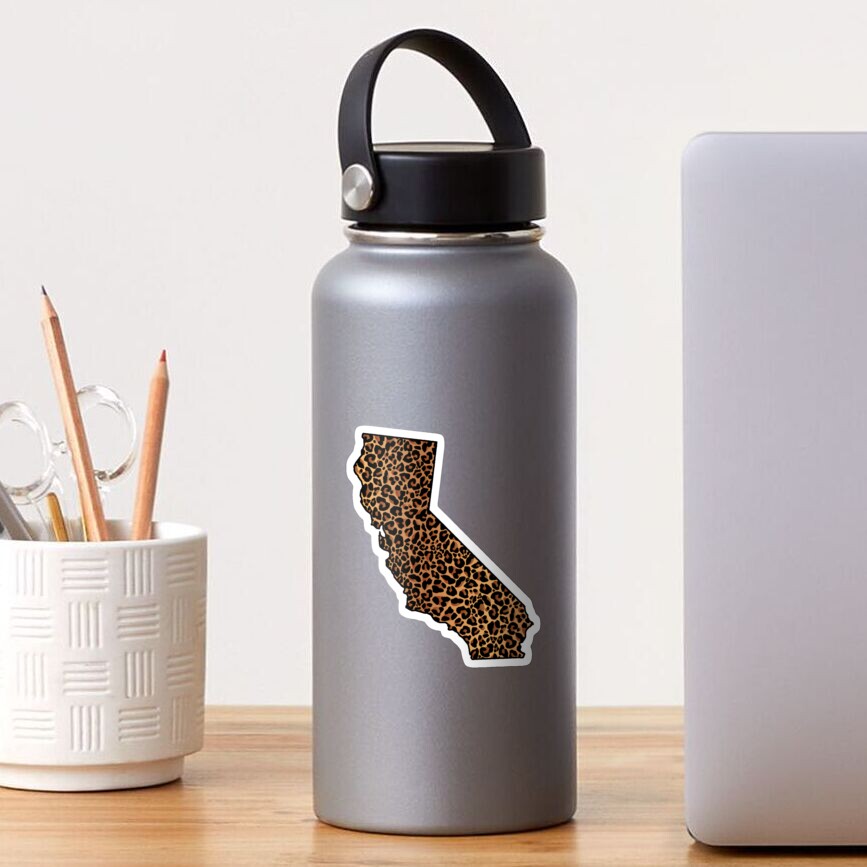 California in Leopard Print Sticker