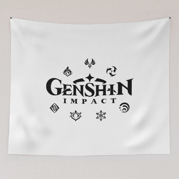 Item preview, Genshin Impact Elements (Black) designed and sold by Melinalemmens.