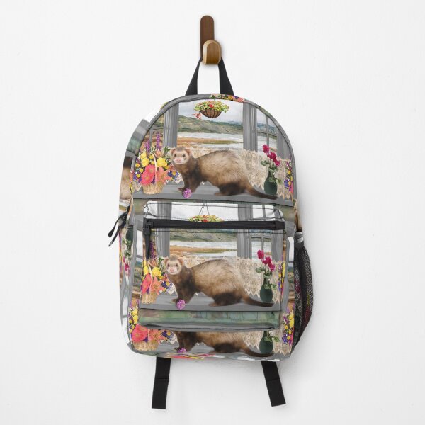 Item preview, Summer Holiday Cute Ferret with flowers Art designed and sold by BarbaraGlebska.