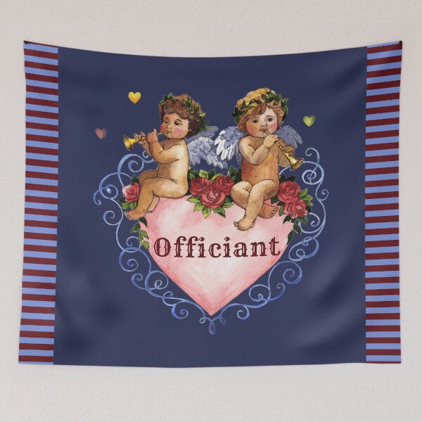 Item preview, Wedding party officiant angels cherubs heart blue designed and sold by GrammarDance.