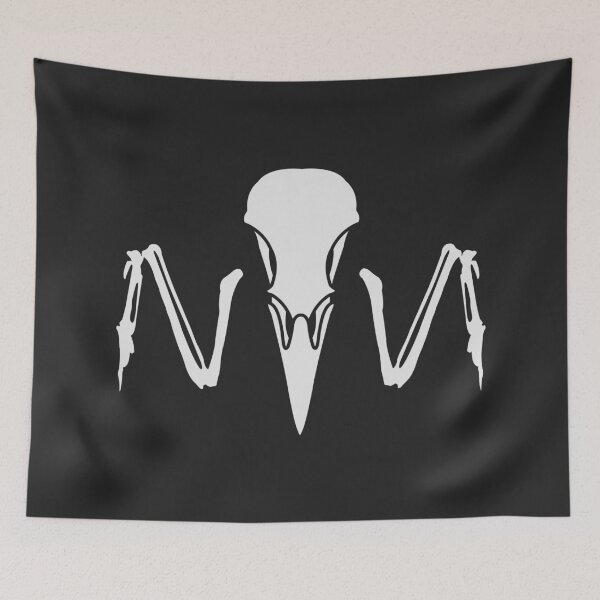 Item preview, Raven Skull and Wing Bones White designed and sold by SpitsPixels.