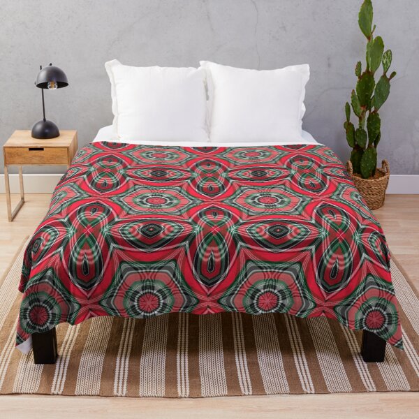 Item preview, Pop Black Red And Green Tartan Wine Shapes designed and sold by FarzT.