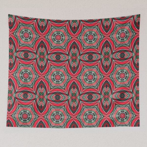 Item preview, Pop Black Red And Green Tartan Wine Shapes designed and sold by FarzT.