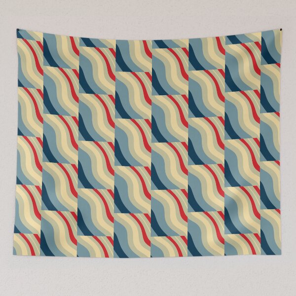 Item preview, Multicolored retro stripes checkerboard 60 designed and sold by Joie-et-Poesie.