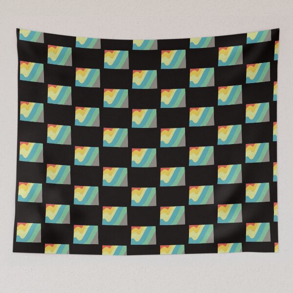 Item preview, Wyoming State Vintage Distressed Retro Rainbow Stripes designed and sold by twicetrader.