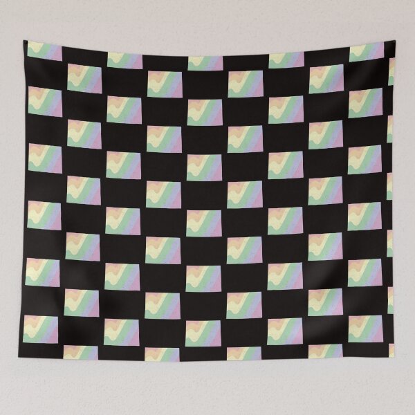 Item preview, Wyoming State LGBT Pride pastel Rainbow Outline stripes designed and sold by twicetrader.