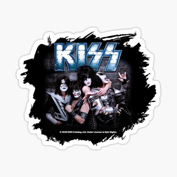Kiss band design. Birthday party gifts for metal fan. Officially licensed merch. Sticker