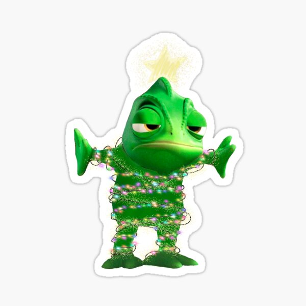 Pascal Tangled Rapunzel in dress Sticker for Sale by thegoldenpage