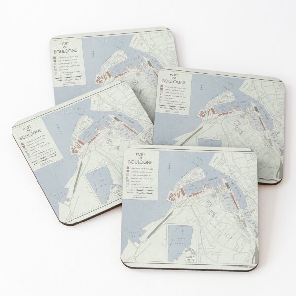 Item preview, Port of Boulogne, France - Vintage 1944 Historical Map designed and sold by Vintage-TM.