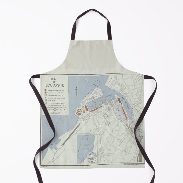 Item preview, Port of Boulogne, France - Vintage 1944 Historical Map designed and sold by Vintage-TM.