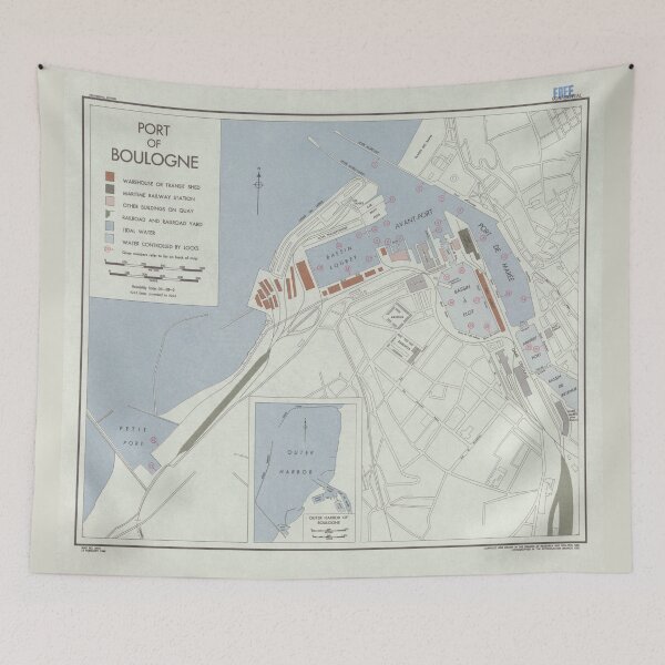 Item preview, Port of Boulogne, France - Vintage 1944 Historical Map designed and sold by Vintage-TM.