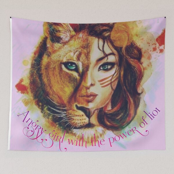 Item preview, Angry girl with the power of lion designed and sold by Hinakhan59241.