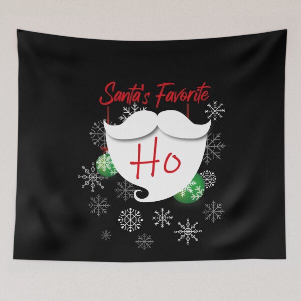 Item preview, Santa's Favorite Ho - Funny Christmas Saying with Snowflakes and Beard  designed and sold by MerchSpot.