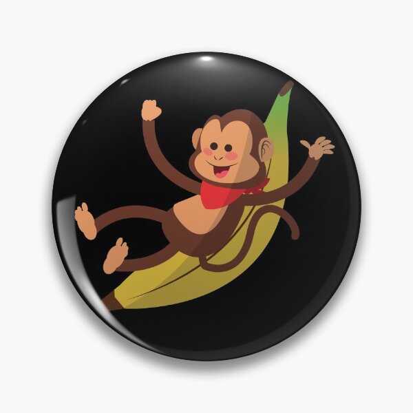 Item preview, Cute animated playing monkey with banana designed and sold by Apoorv Choudhary.