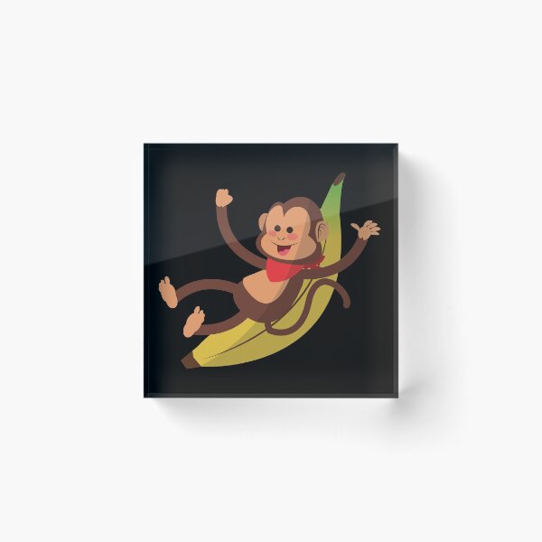 Item preview, Cute animated playing monkey with banana designed and sold by Apoorv Choudhary.