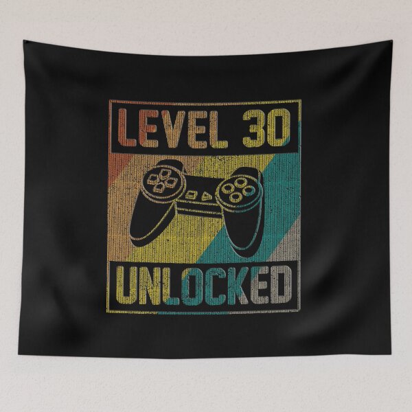 Artikelvorschau, 30 Geburtstag Geschenk Level 30 Unlocked entworfen und verkauft von ElBeDesigns.