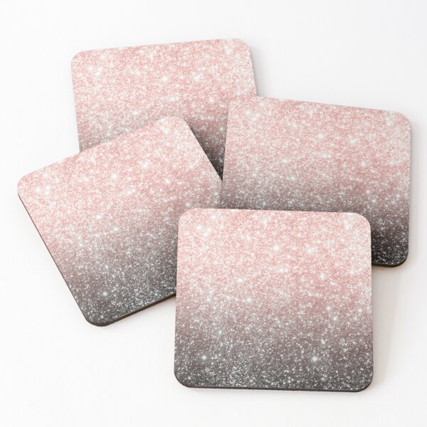 Item preview, Modern rose gold ombre black glitter pattern designed and sold by Dear-Ashlin.