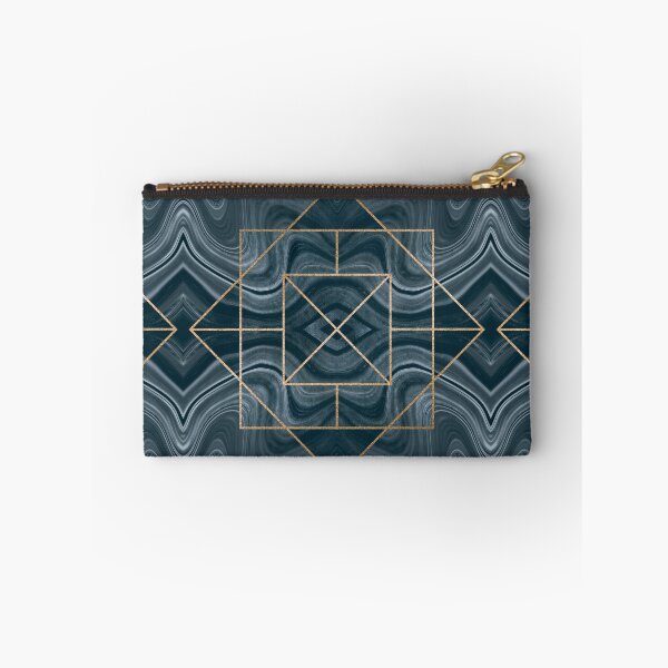 Item preview, Gemstone Marble Meets Art Deco  Blue Grey Gold designed and sold by artsandsoul.