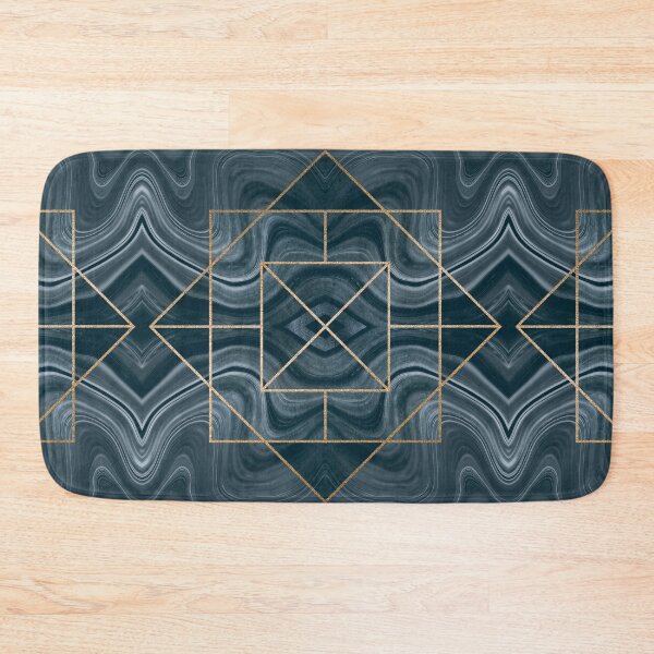 Item preview, Gemstone Marble Meets Art Deco  Blue Grey Gold designed and sold by artsandsoul.