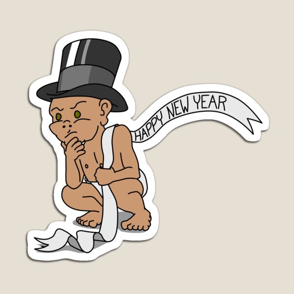 Item preview, New Year's baby crouching designed and sold by MatthewJSimpson.