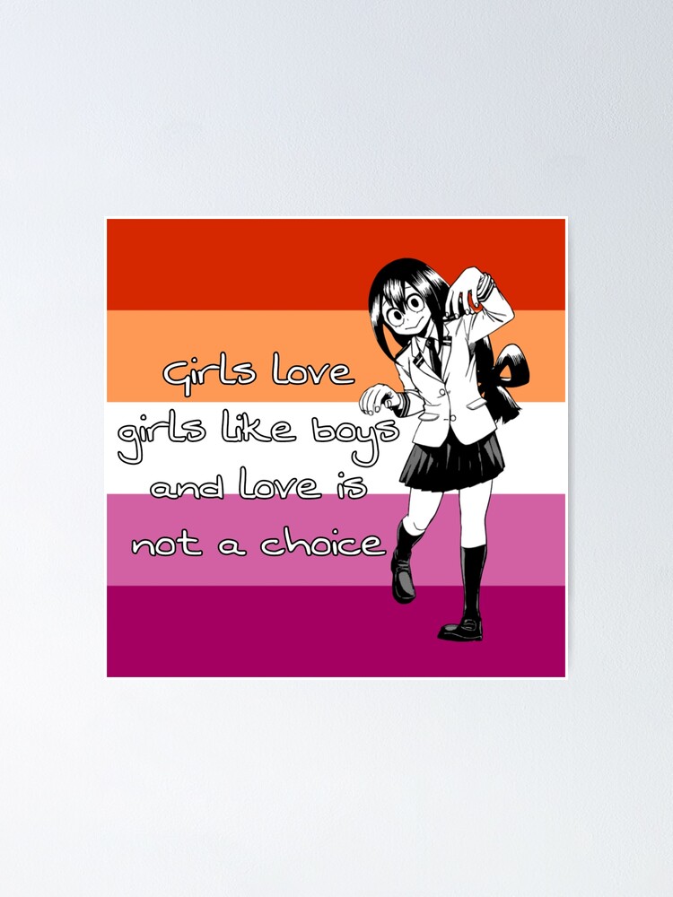 My Hero Academia Tsuyu Asui Lesbian Pride Flag Poster For Sale By Queerwriter Redbubble