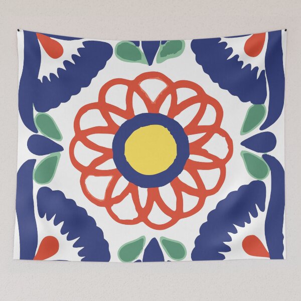 Artikelvorschau, Talavera Blaue Blütenblätter entworfen und verkauft von Jennifer Geiger Art.
