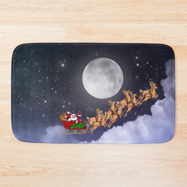 Item preview, Santa Claus on his sleigh in front of the full moon designed and sold by C6S5M.