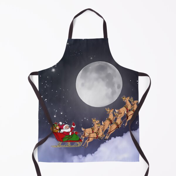 Item preview, Santa Claus on his sleigh in front of the full moon designed and sold by C6S5M.