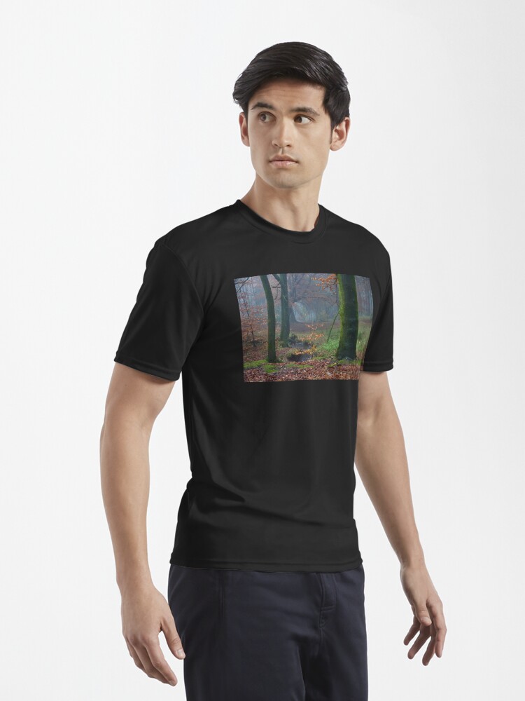 Thumbnail 3 of 7, Active T-Shirt, Moody Autumnal Woodland designed and sold by McBay.