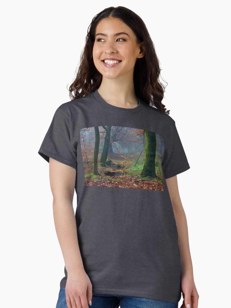 Thumbnail 2 of 7, Classic T-Shirt, Moody Autumnal Woodland designed and sold by McBay.