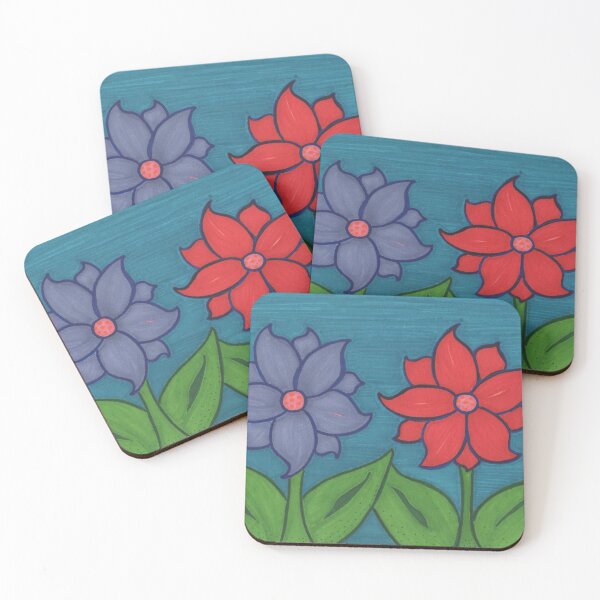 Item preview, Big flowers series II - Blue and Red Big Flowers designed and sold by BelindaFuller.