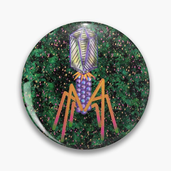 Item preview, Psychedelic Bacteriophage - Black Background designed and sold by Osher-BioArt.