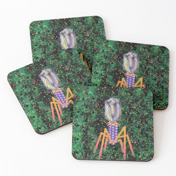 Item preview, Psychedelic Bacteriophage - Black Background designed and sold by Osher-BioArt.