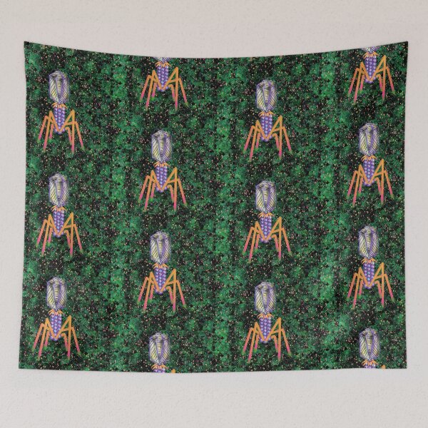 Item preview, Psychedelic Bacteriophage - Black Background designed and sold by Osher-BioArt.