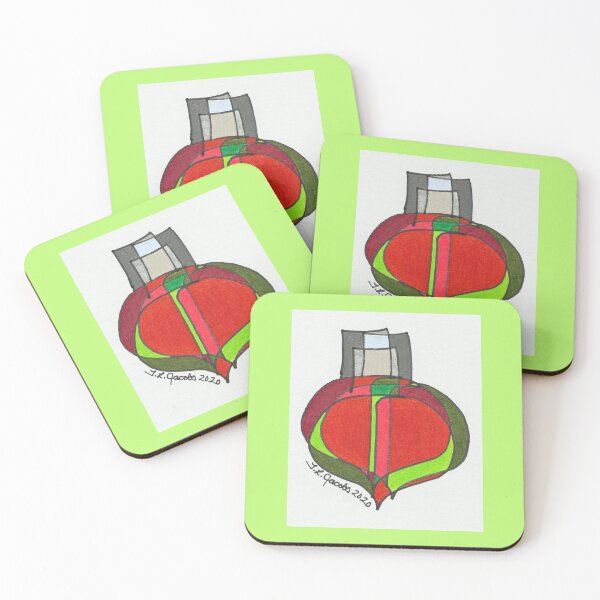 Item preview, RED AND GREEN ABSTRACT CHRISTMAS ORNAMENT designed and sold by Artter20.