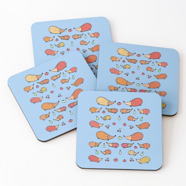 Item preview, Cute and Colorful Hungry Hedgehog Pattern (blue) designed and sold by Davey's Designs.