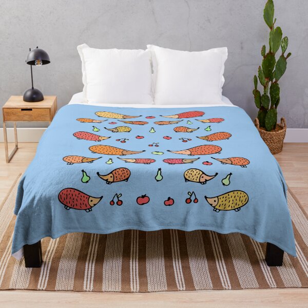 Item preview, Cute and Colorful Hungry Hedgehog Pattern (blue) designed and sold by Davey's Designs.