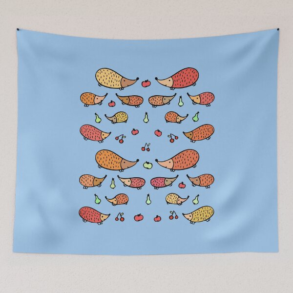 Item preview, Cute and Colorful Hungry Hedgehog Pattern (blue) designed and sold by Davey's Designs.